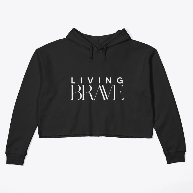 Living Brave Crop Hoodie Black