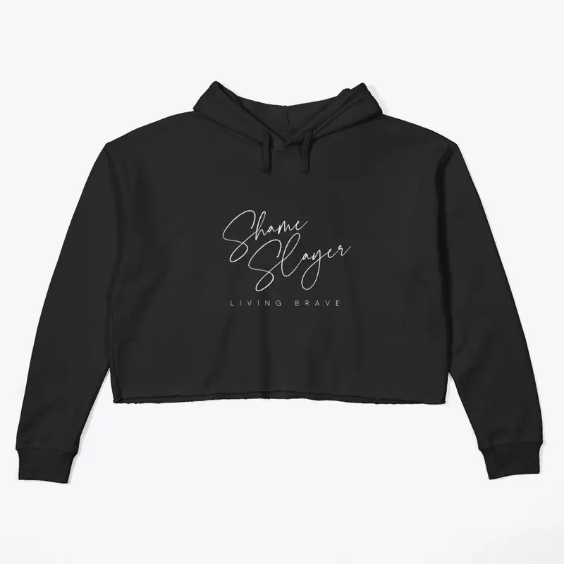 Shame Slayer Crop Hoodie Black