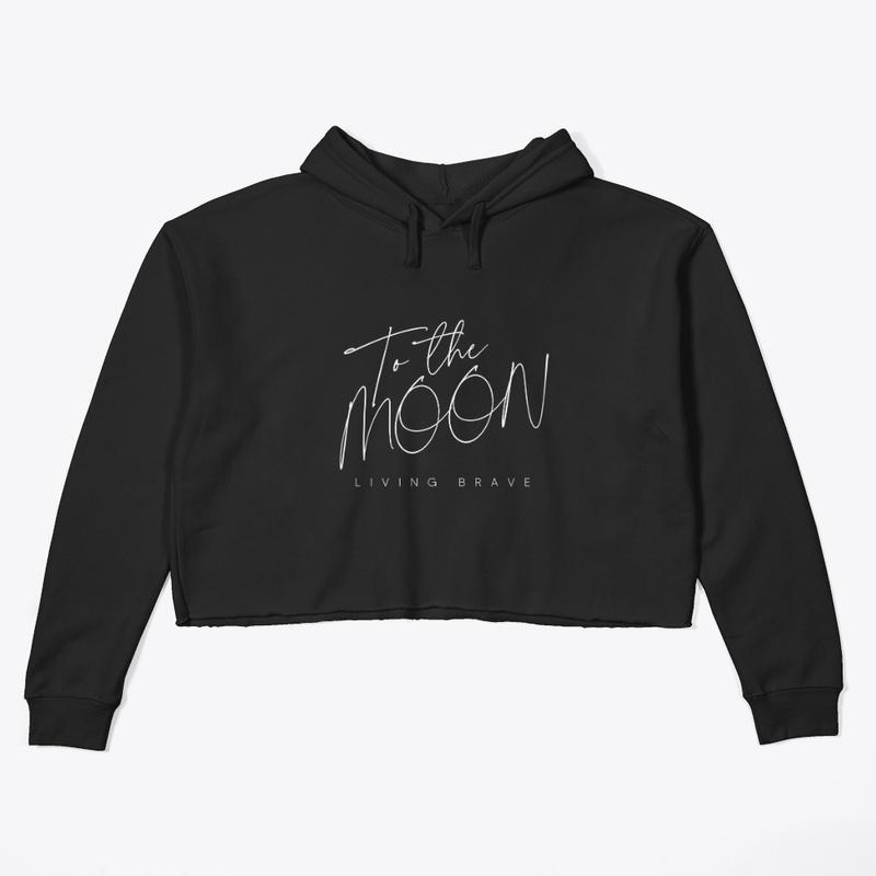 To the Moon Crop Hoodie Black